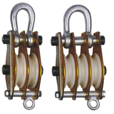 Galvanized Aluminum Alloy Double Pulley Block 5.7mm - 15.5mm 80T