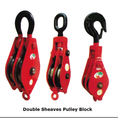 Power Coated Marine Rigging Hardware 12mm - 42mm Double Sheave Pulley Block