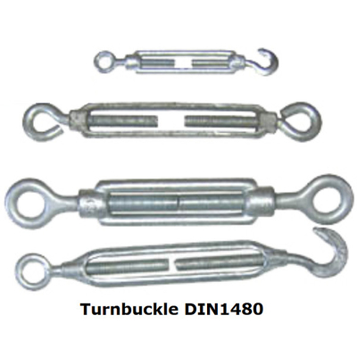 Galvanized Self Color Wire Rope Turn Buckle 16mm DIN1480 M5 - M56