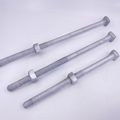 8 Inch To 36 Inch Power Line Fittings HDG Square Head Bolts ISO