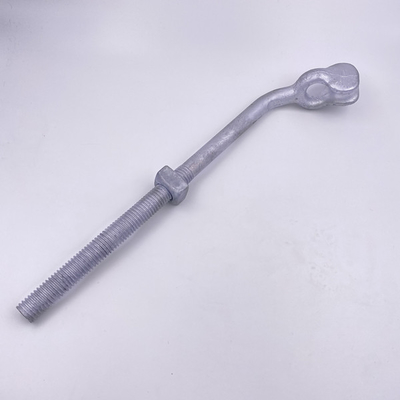 Galvanized Electric Power Fittings HDG Thimble Eye Bolt With Nut