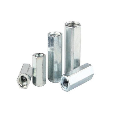 SS201 Hex Long Forged Eye Nut DIN6334 Coupling Nut White Zinc Plated