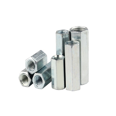 SS201 Hex Long Forged Eye Nut DIN6334 Coupling Nut White Zinc Plated